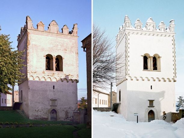 zvonica vo vrbovom pred po | Maľba