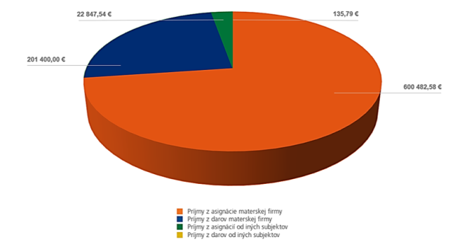 podiel druhov prijmov nadacie vub 2022 | Maľba